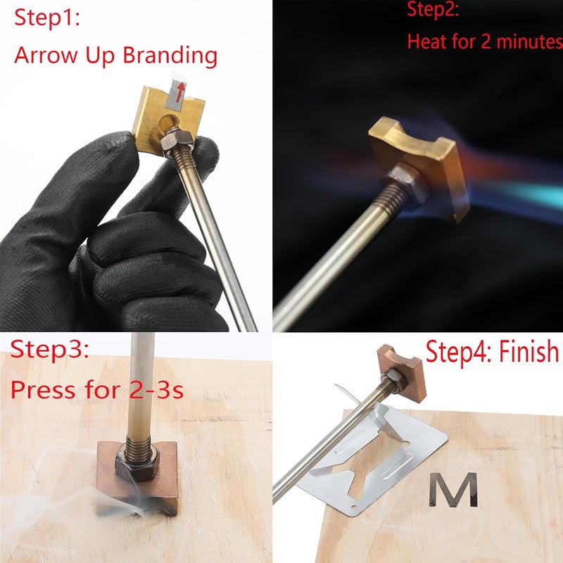 AIMOADO 1 1/2" 10 Pcs Number Branding Iron for Wood, Hats, Leather - for Woodworking, BBQ, Steak, Personalized Gifts - with Wooden Box & 2 Handles (1.5" Numbers 0-9) - Image 2
